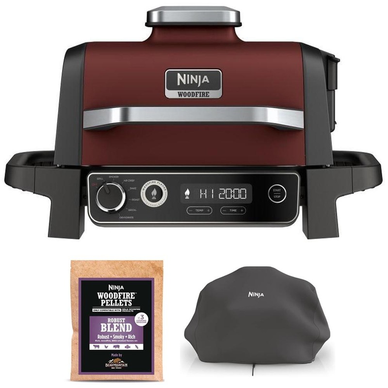 Ninja Woodfire Outdoor Grill and Smoker Red Refurb. + Grill Cover & Starter Bag