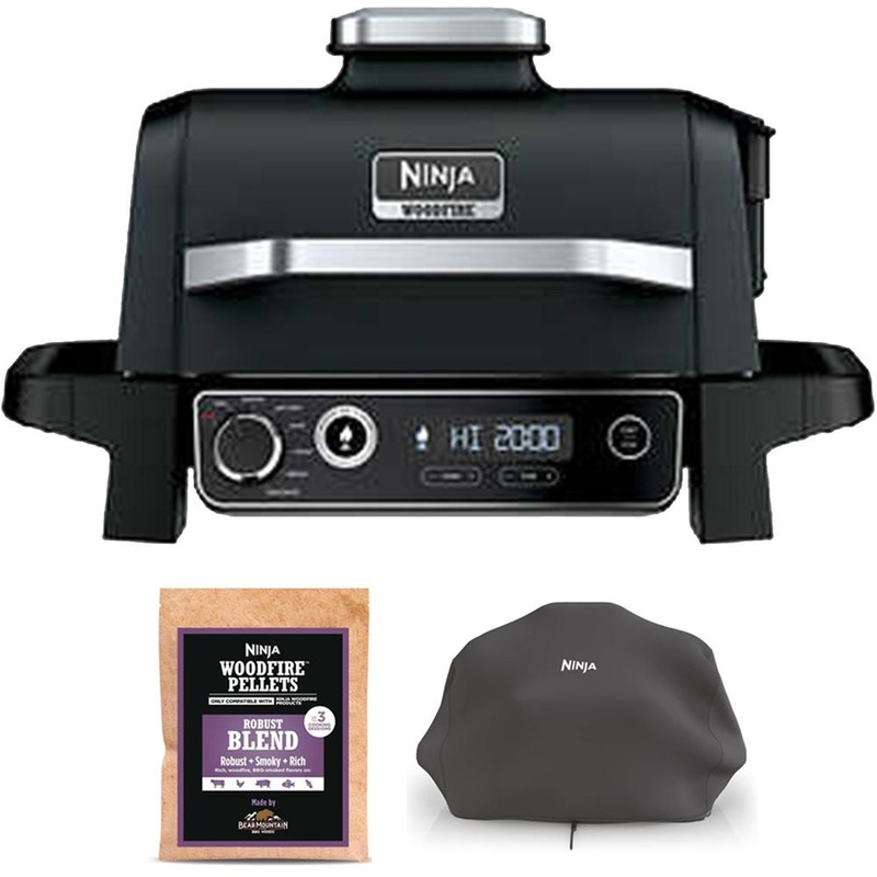 Ninja Woodfire Outdoor Grill & Smoker Black Refurb. + Grill Cover & Starter Bag