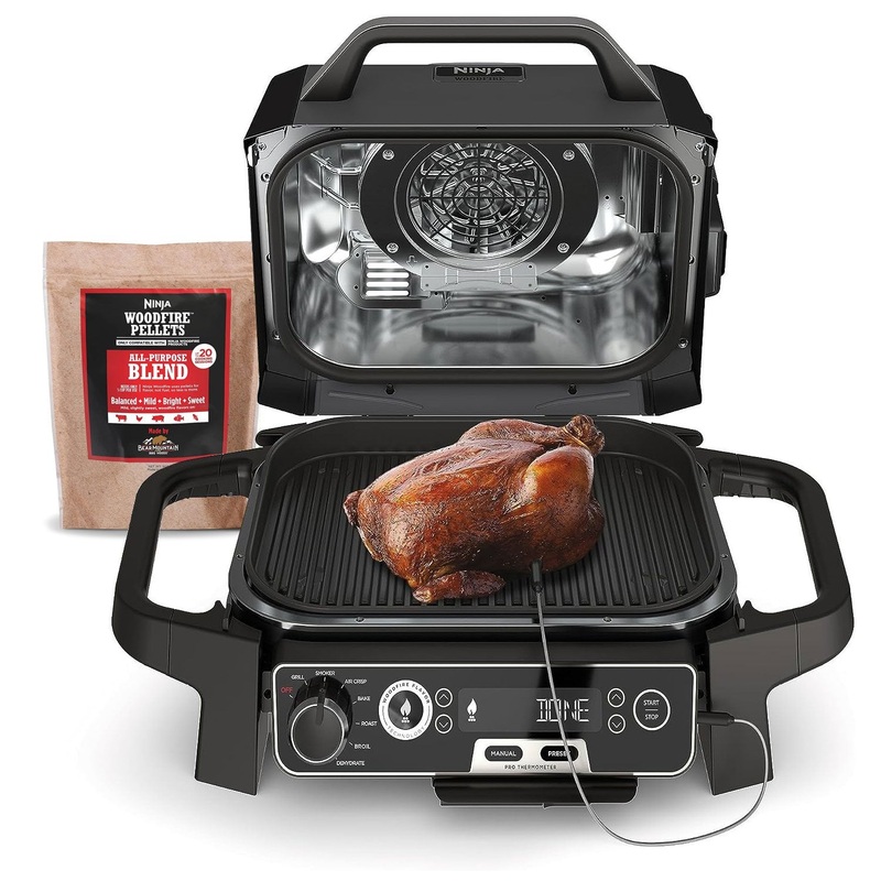 Ninja Woodfire Pro Outdoor Grill and Smoker With Temperature Probe, (OG751BRN) Renewed
