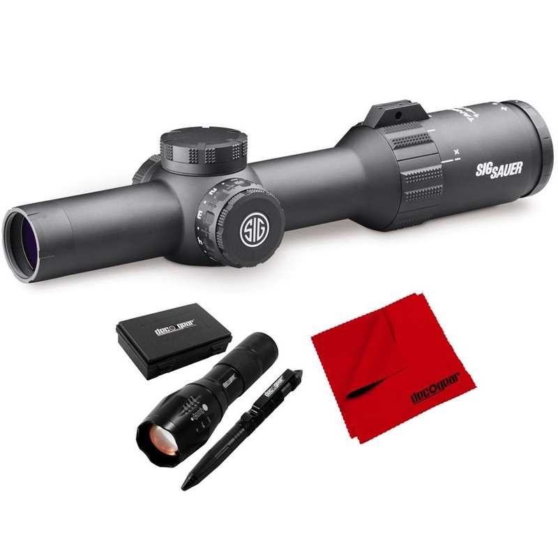 Sig Sauer TANGO4 1-4x24mm Rifle Scope w/ 5.56/7.62 Horseshoe Dot+Tactical Bundle