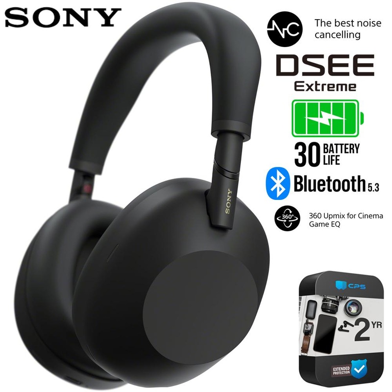 Sony WH-1000XM6 Wireless Headphones, Black with Exclusive 2 Year Warranty Bundle