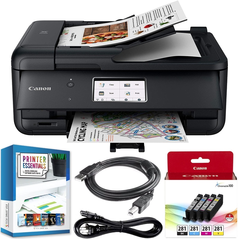 Canon Pixma TR8620a Wireless All-In-One Printer Copy Scanner Fax Home Office Bundle