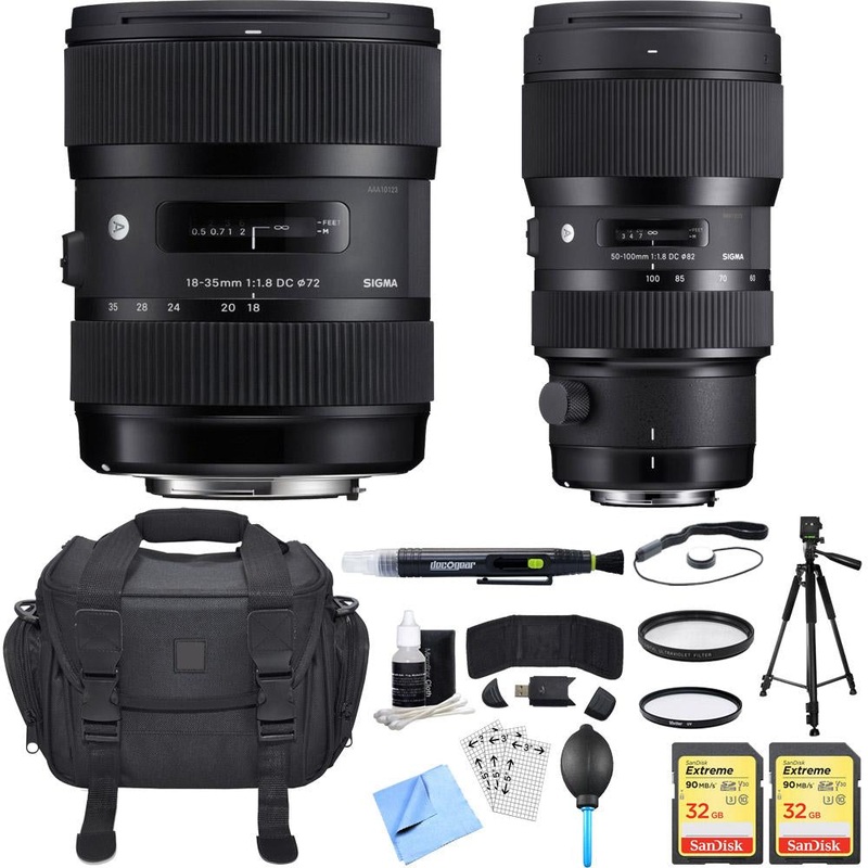 Sigma AF 18-35mm f/1.8 DC HSM + 50-100mm f/1.8 DC HSM Lens for Nikon Ultimate Bundle