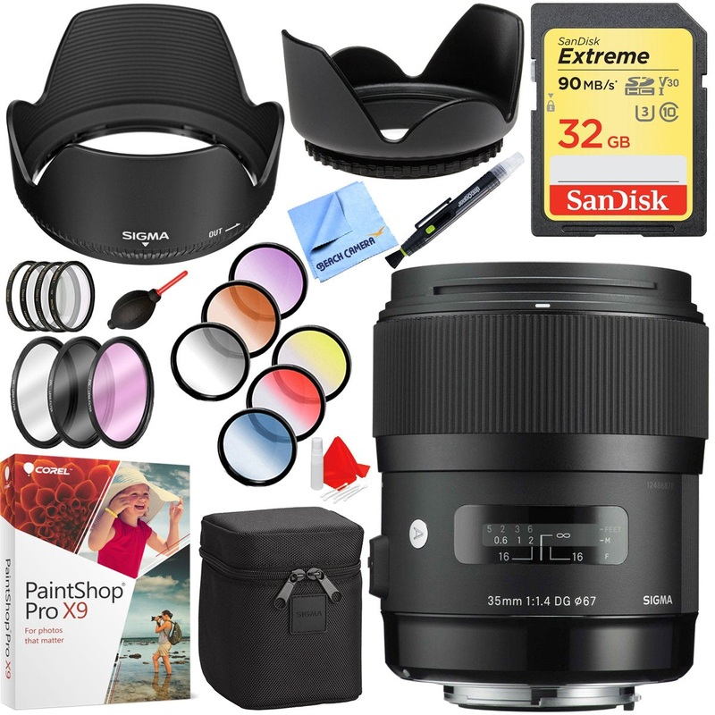 Sigma Art Wide-Angle AF 35mm F1.4 DG HSM Lens for Nikon SLR w/ 67mm Filter Sets Kit