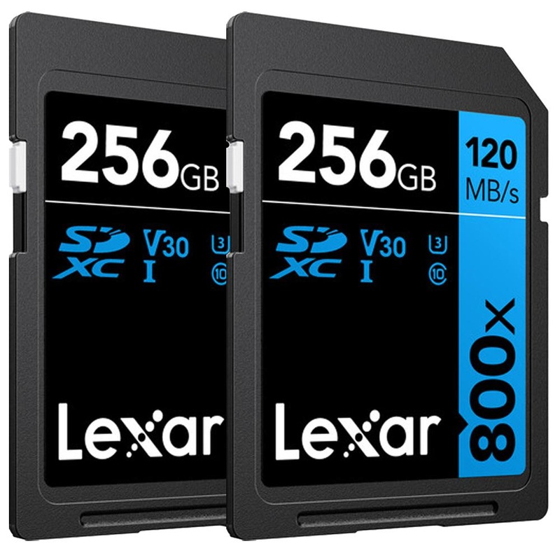 Lexar 256GB High-Performance 800x UHS-I SDHC Memory Card BLUE Series - (2-Pack)
