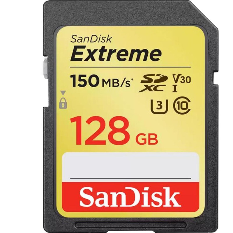 Sandisk Extreme SDXC Memory Card, 128GB, UHS-I (SDSDXV5-128G-ANCINSD) - Open Box