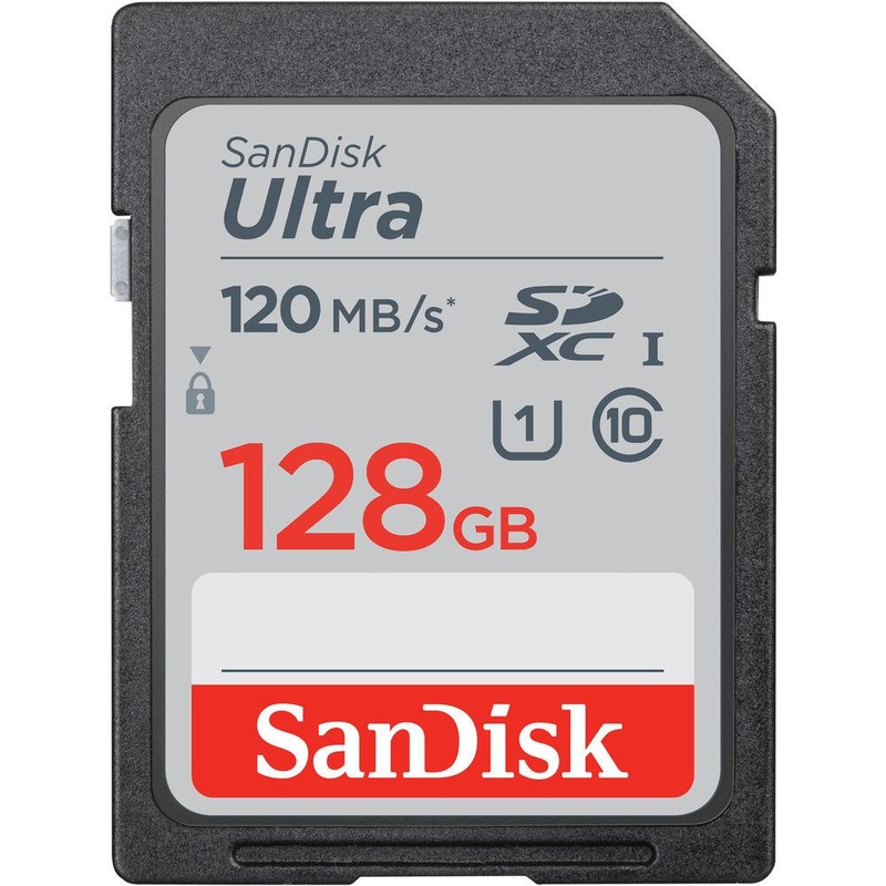 Sandisk Ultra SDXC Memory Card, 128GB, Class 10/UHS-I, 120MB/S