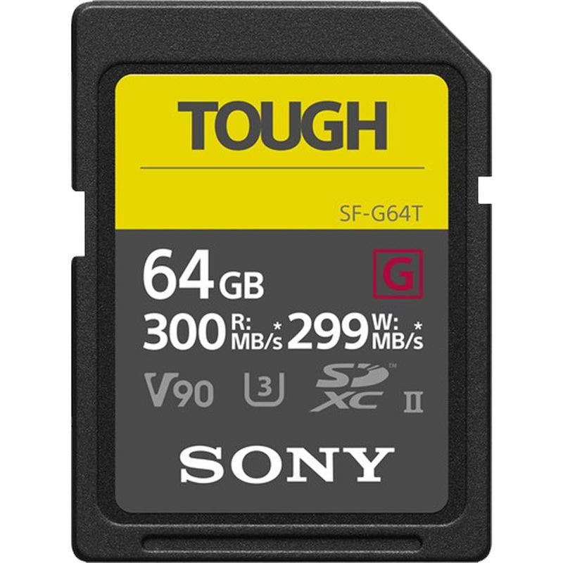 Sony 64GB SF-G Series TOUGH UHS-II SDXC Memory Card 300/299MB/s Speed SF-G64T