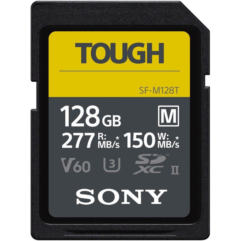 Sony Tough M series SDXC UHS-II Card 128GB, V60, CL10, U3, Max R277MB/S, W150MB/S