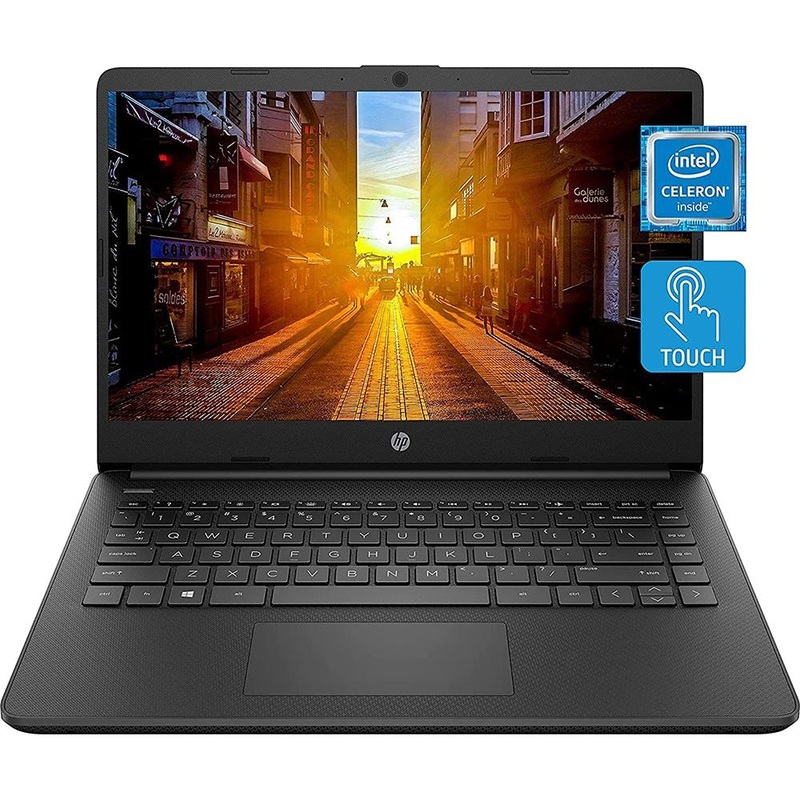 Hewlett Packard 14-dq0060nr 14" HD Intel Celeron N4020 4GB/64GB Touch Laptop, Jet Black