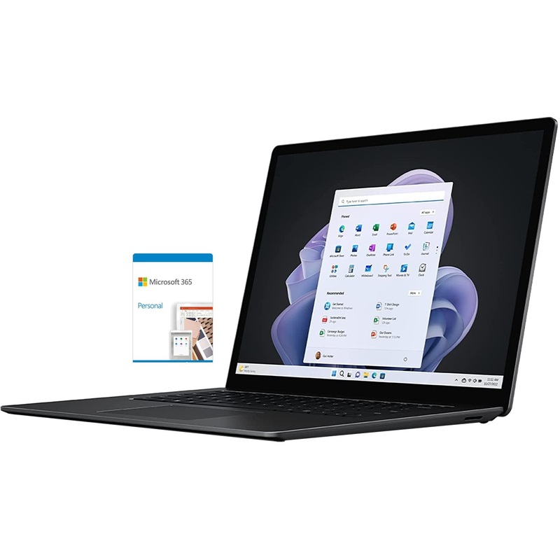 Microsoft Surface Laptop 5 13.5" Intel i5, 8GB/512GB Touch, Black w/ MS 365 Personal