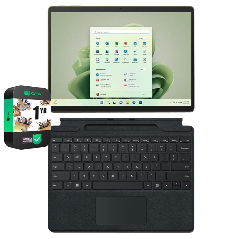 Microsoft Surface Pro 9 13" Tablet i7, 16/256GB, Forest w/ Keyboard + Extended Protection