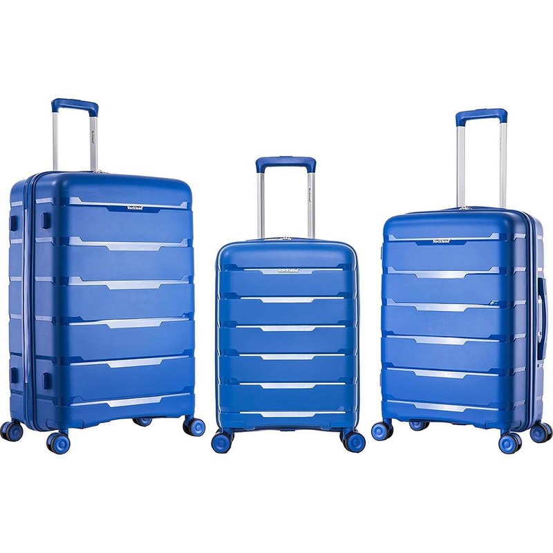 Rockland 3-Piece Hardside Luggage Nested Spinner Set (19/23/27) Blue - F252 - Open Box
