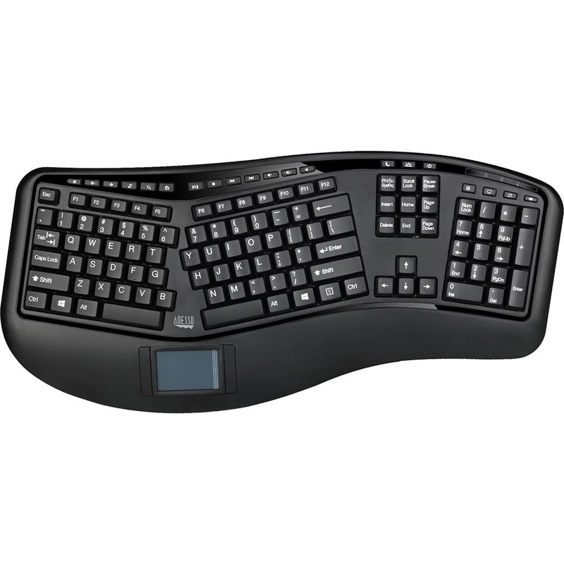 Adesso Tru-Form 4500 2.4GHz Wireless Ergonomic Touchpad Keyboard