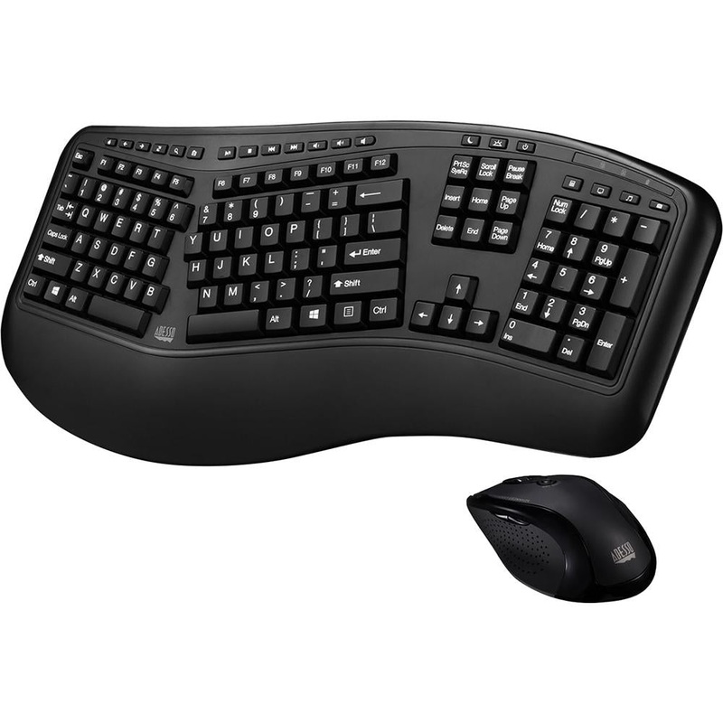Adesso Tru-Form Media 1500 Wireless Ergonomic Keyboard and Laser Mouse WKB-1500GB
