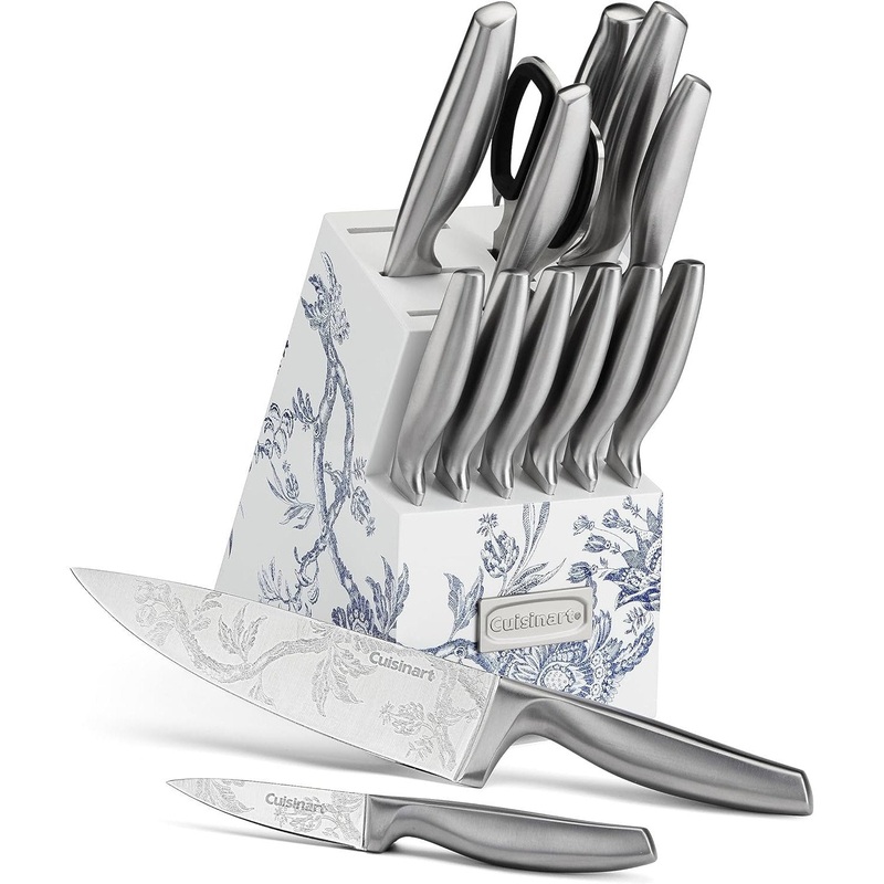 Cuisinart 15pc Caskata Collection Stainless Steel Hollow Handle Cutlery Block Set