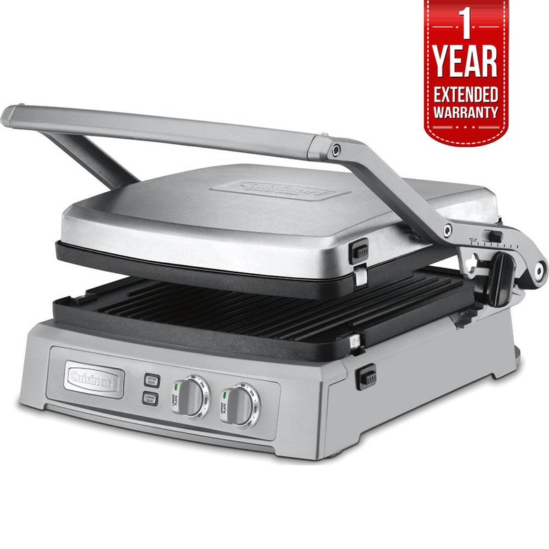 Cuisinart Griddler Deluxe Brushed Stainless + 1 Year Extended Warranty