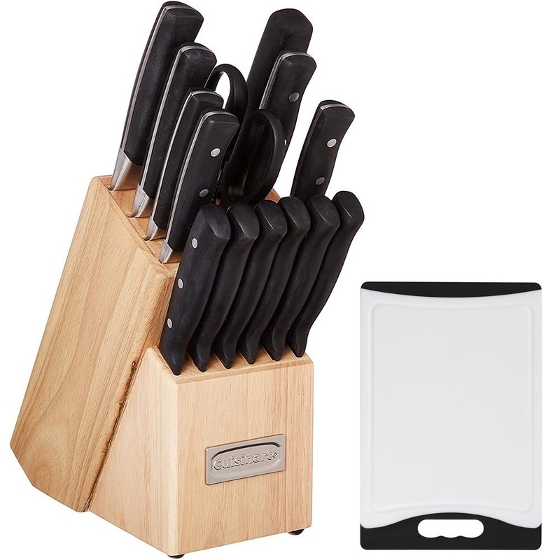 Cuisinart Triple Rivet 15 Piece Cutlery Block Set with Cuisinart Cutting Board