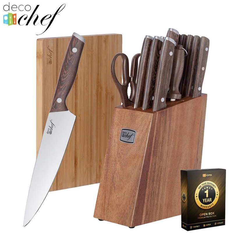 Deco Chef 16 Piece Kitchen Knife Set w/ Cutting Board Open Box + 1 Year Warranty