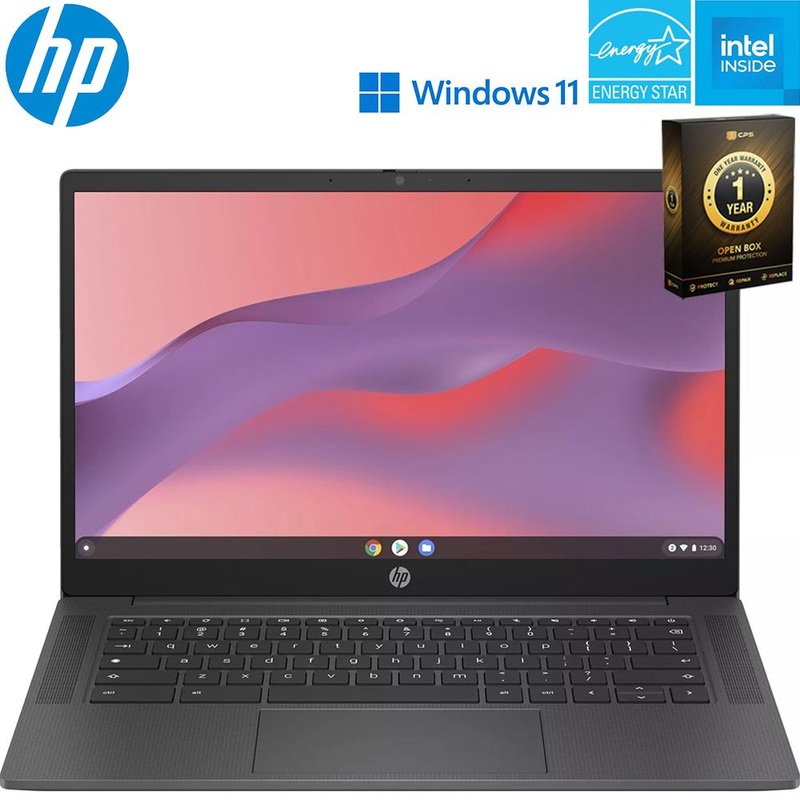 Hewlett Packard Chromebook 14" Intel N100 Laptop Open Box with 1 Year Warranty