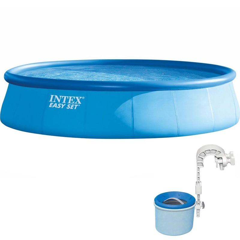 Intex 26175EH Easy Set Inflatable Pool (18' x 48") + Deluxe Pool Skimmer