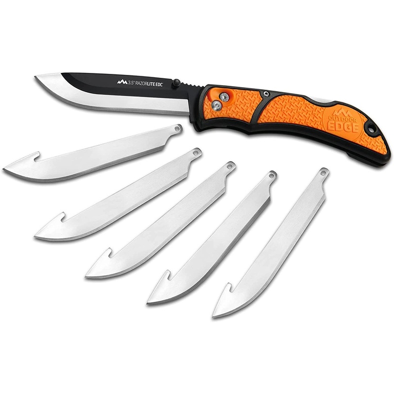 Outdoor Edge 3.5" Razorlite EDC Replaceable Blade Carry Knife, Blaze Orange (RLB-30)