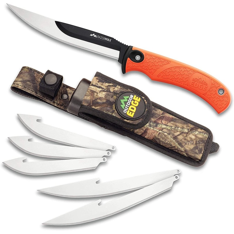 Outdoor Edge RazorMax 5" Replaceable Blade Boning Knife with 6 Blades, Blaze Orange (RMB-20)