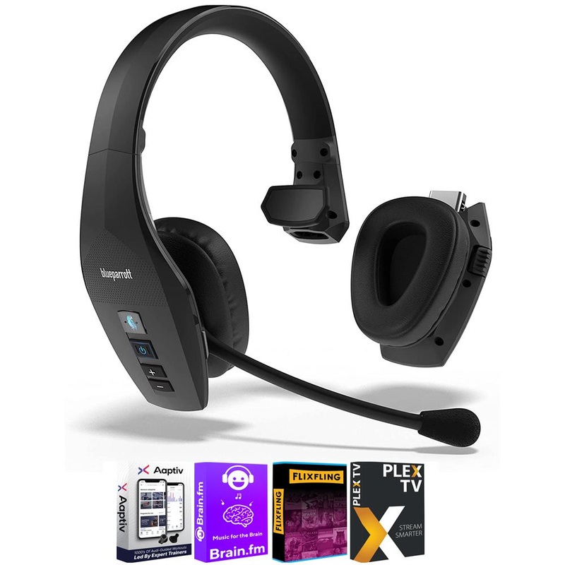 BlueParrott 2-in-1 Convertible B.tooth Noise-Canceling Headset with Audio Bundle