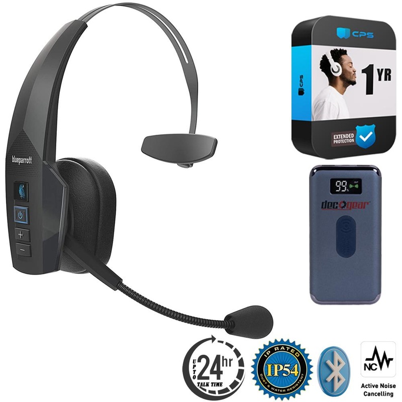 BlueParrott B350-XT Bluetooth Mono Noise-Canceling Headset + Power Bank + Protection Pack