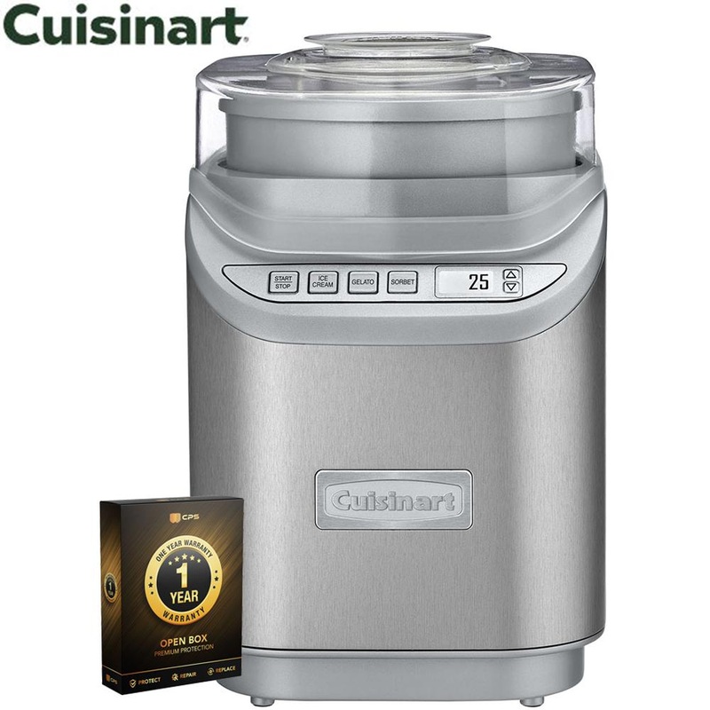 Cuisinart Electronic Ice Cream Maker Brushed Chrome Open Box + 1 Year Warranty