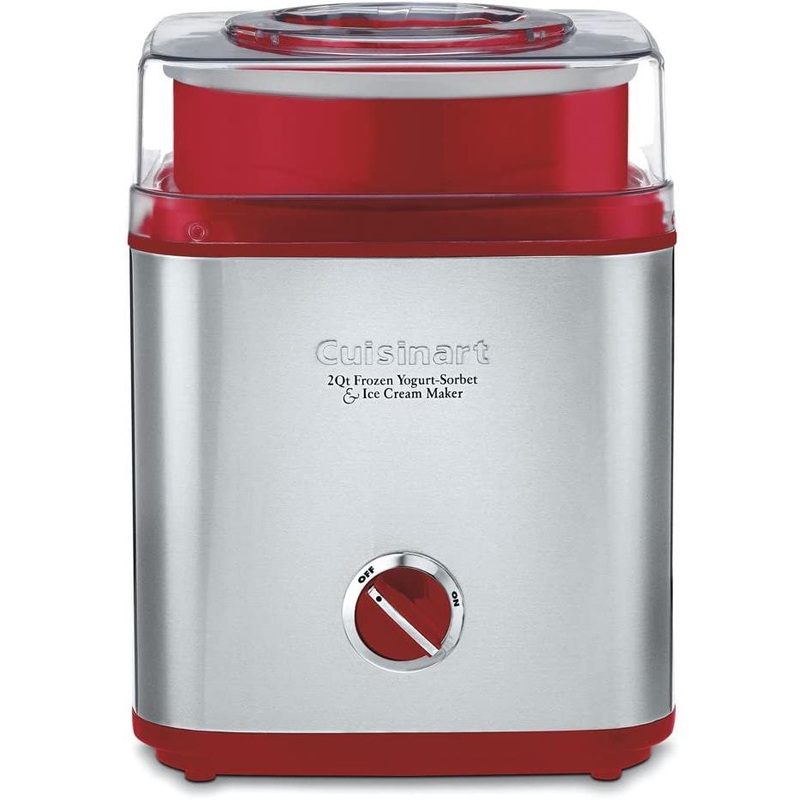 Cuisinart ICE-30BC Pure Indulgence 2Qt. Frozen Yogurt & Ice Cream Maker, Red Refurbished