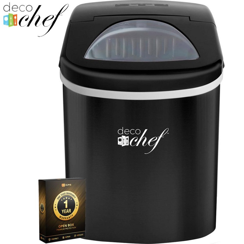 Deco Chef Compact Electric Ice Maker 26 Lbs/Day Black Open Box + 1 Year Warranty