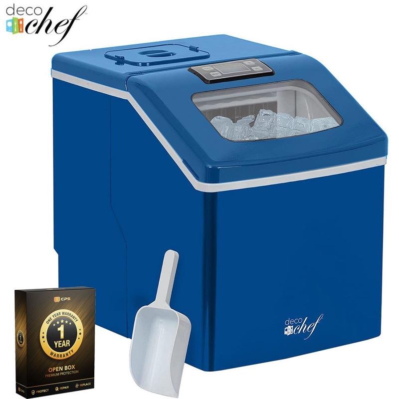 Deco Chef Countertop Portable Ice Maker 40 lb/Day Blue Open Box+1 Year Warranty
