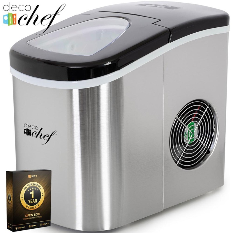 Deco Chef Ice Maker Compact 26Lbs/Day Stainless Steel Open Box + 1 Year Warranty