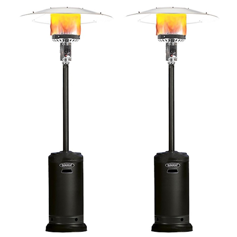 SUNHEAT 46,000 BTU Umbrella Propane Patio Heater, 99607 Black (2-Pack)