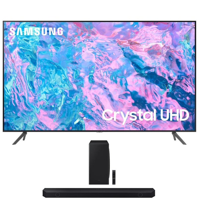Samsung 75 inch Crystal UHD 4K Smart TV (2023) + Q-series 5.1.2 ch. Wireless Soundbar