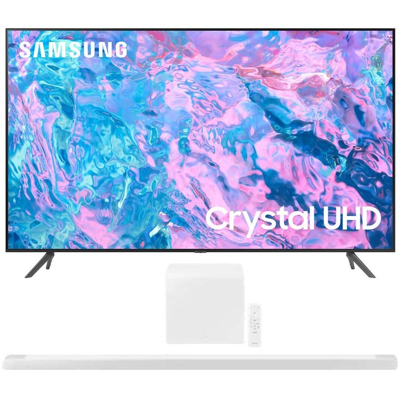 Samsung 75 inch Crystal UHD 4K Smart TV 2023 with 3.1.2ch Soundbar White