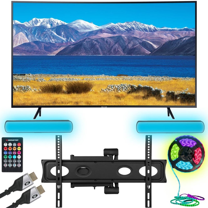 Samsung UN65TU8300 65" HDR 4K UHD Smart Curved TV w/ Monster TV Wall Mount Kit