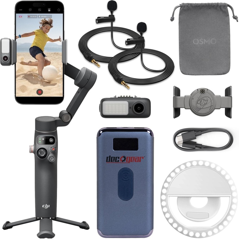 DJI Osmo Mobile 7P 3-Axis Phone Gimbal Stabilizer for iPhone & Android Bundle