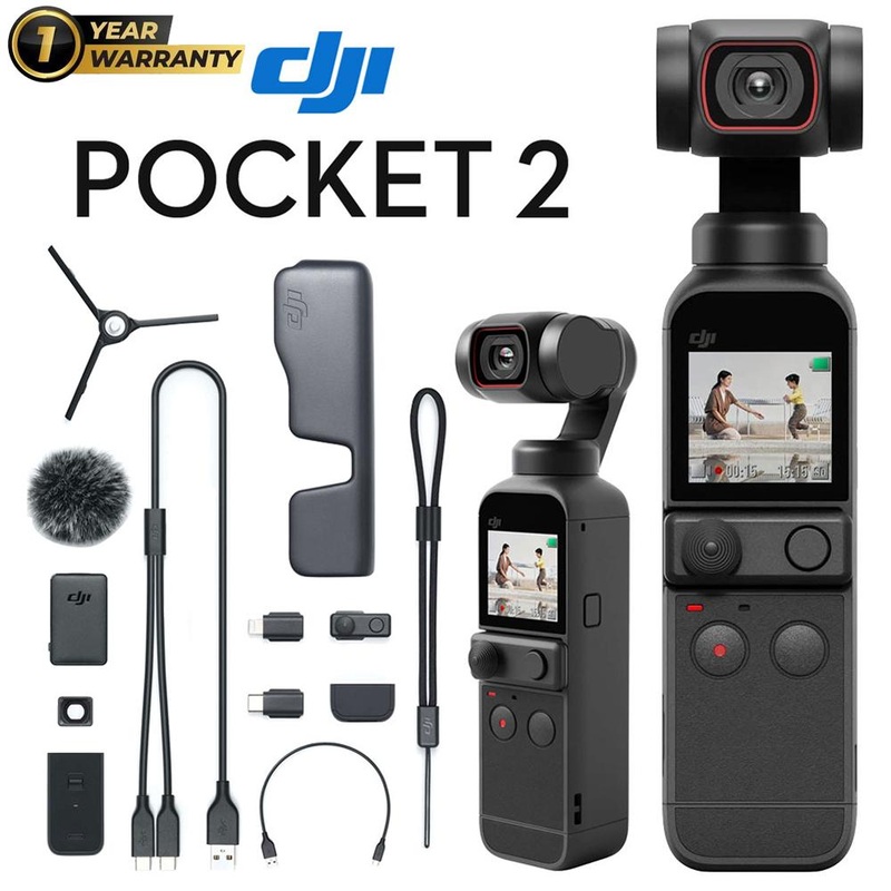 DJI Pocket 2 Handheld 3-Axis Gimbal 4K Camera Creator Open Box +1 Year Warranty Pack