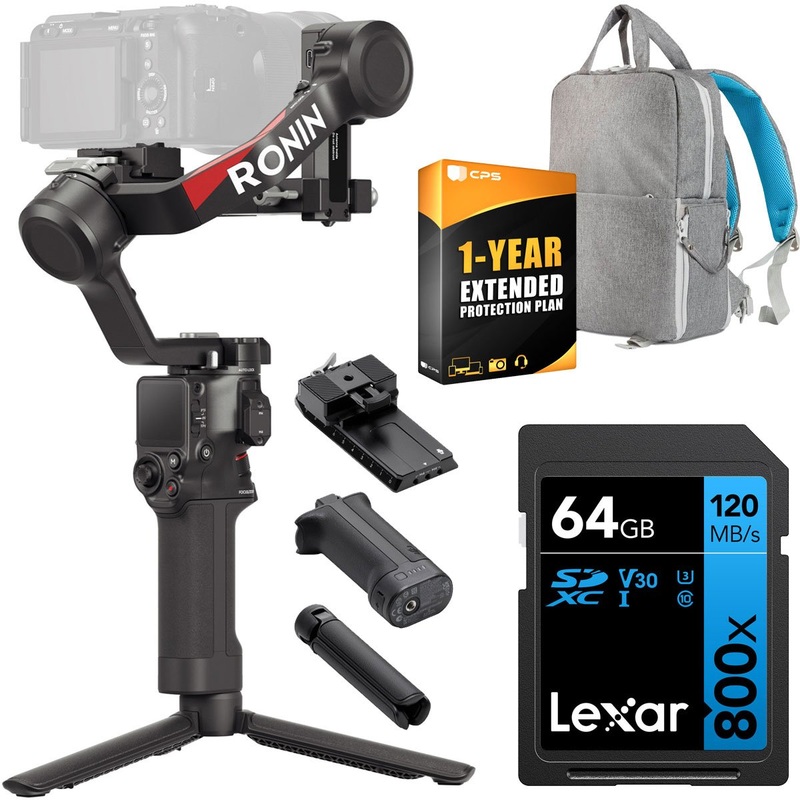 DJI RS 4 Gripping Storytelling Gimbal Bundle with 64GB Warranty and Backpack