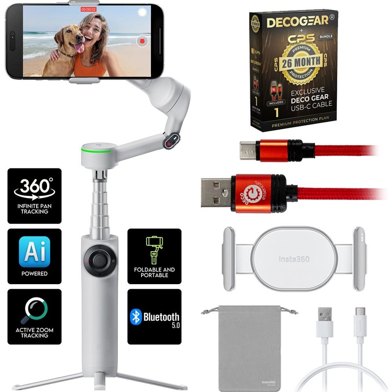 Insta360 Flow 2 Pro AI Smartphone Gimbal Stabilizer, Grey w/ 26 Months Protection Bundle