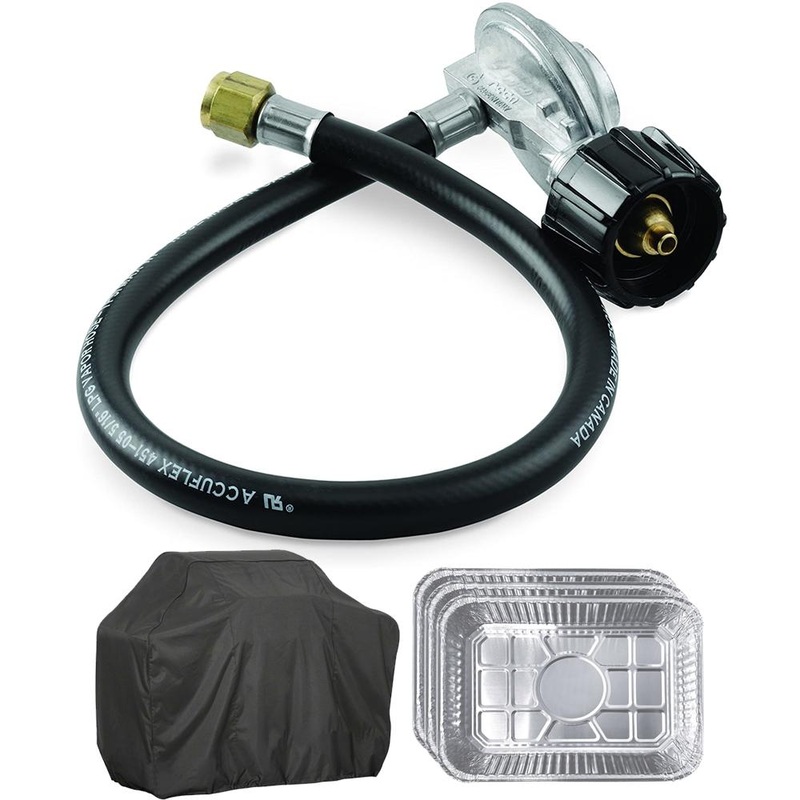 Weber Hose and Regulator Kit 21-Inch with Grill Cover & Drip Pans Set of 3