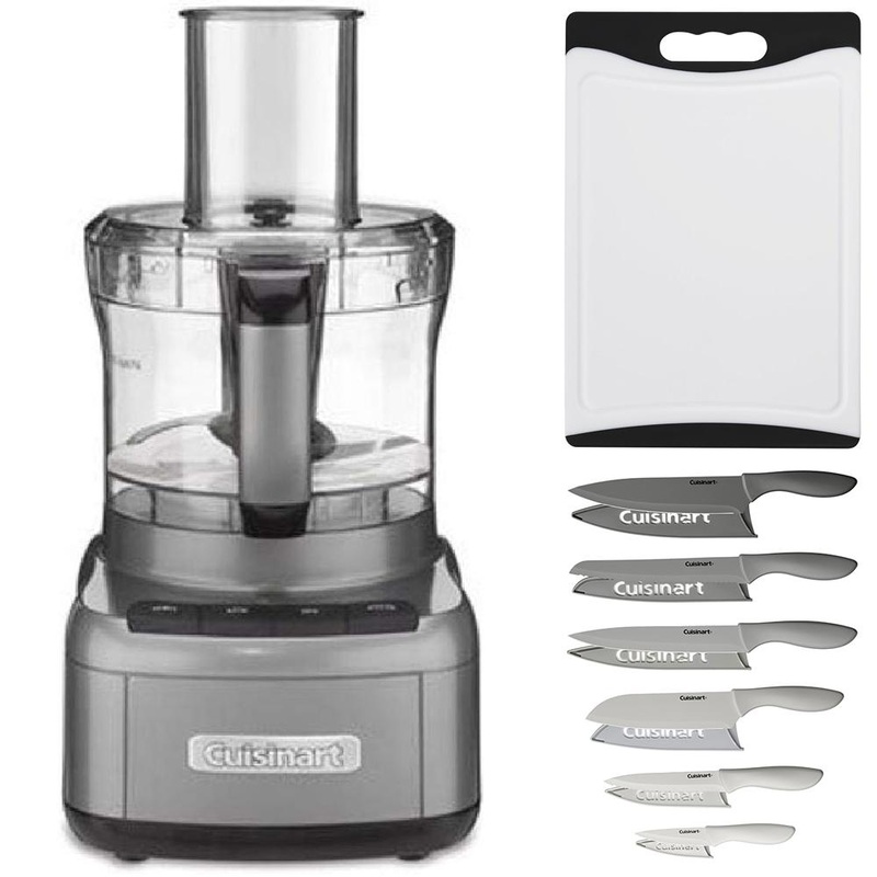 Cuisinart 8 Cup Food Processor 350-Watt Motor (Refurb) + 12-Pcs Knife Set + Cutting Board