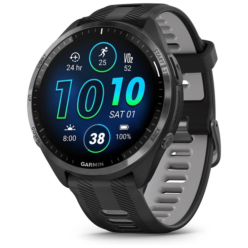 Garmin Forerunner 965 Running Smartwatch, Black and Powder Gray