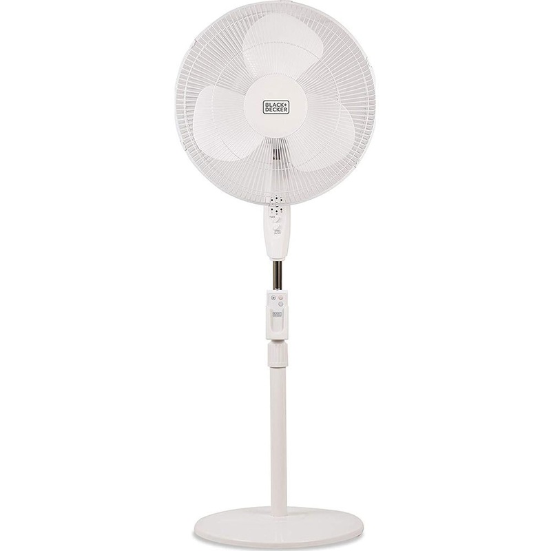 Black & Decker 16" stand fan w/ remote white
