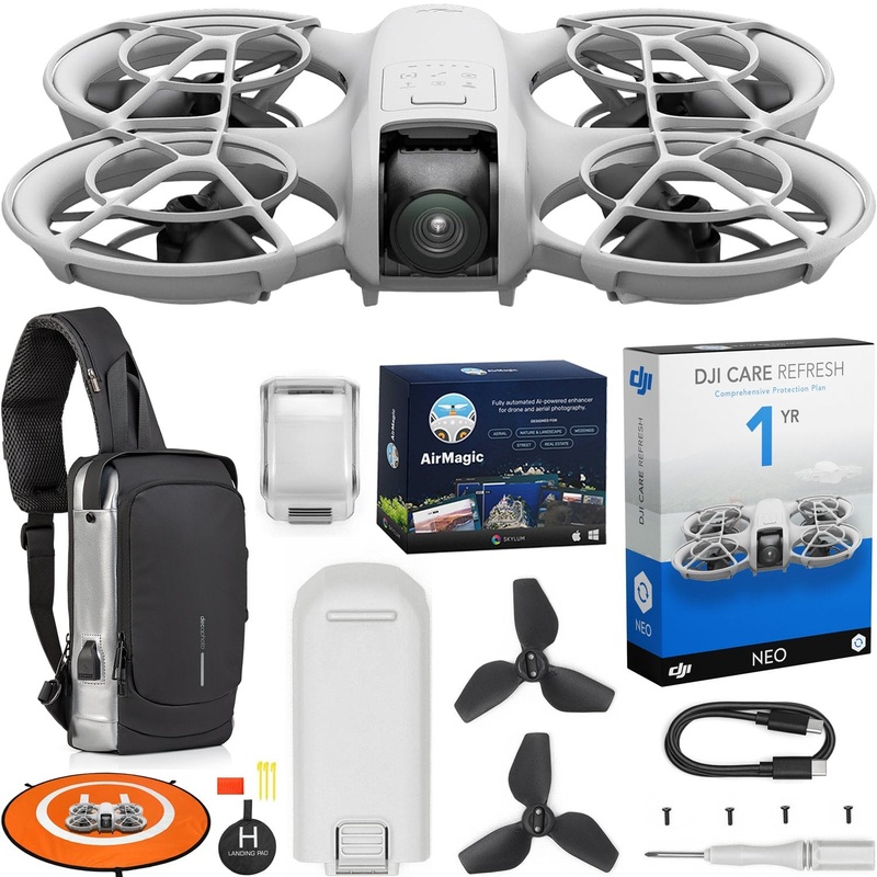 DJI Neo Drone Mini 4K UHD Video Quadcopter + Care Refresh Plan & Accessories Bundle