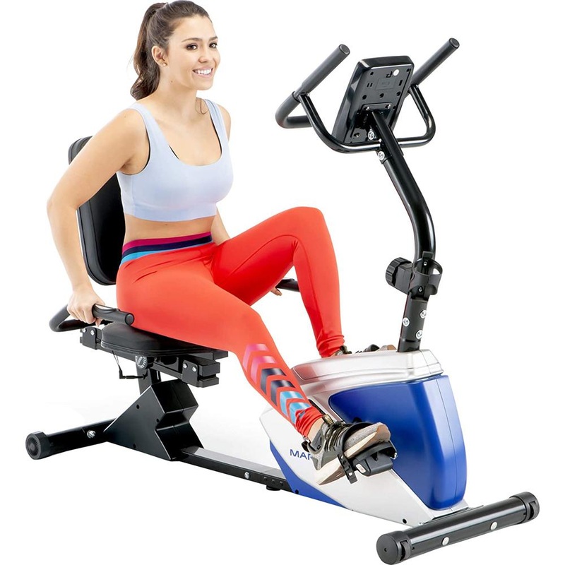 Marcy Magnetic Recumbent Exercise Bike with 8 Resistance Levels - ME-1019R - Open Box