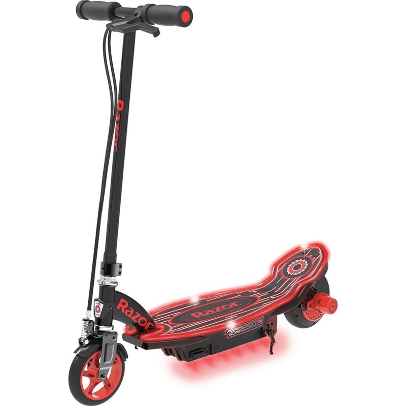 Razor E90 Power Core Glow Electric Scooter in Black/Red - Open Box