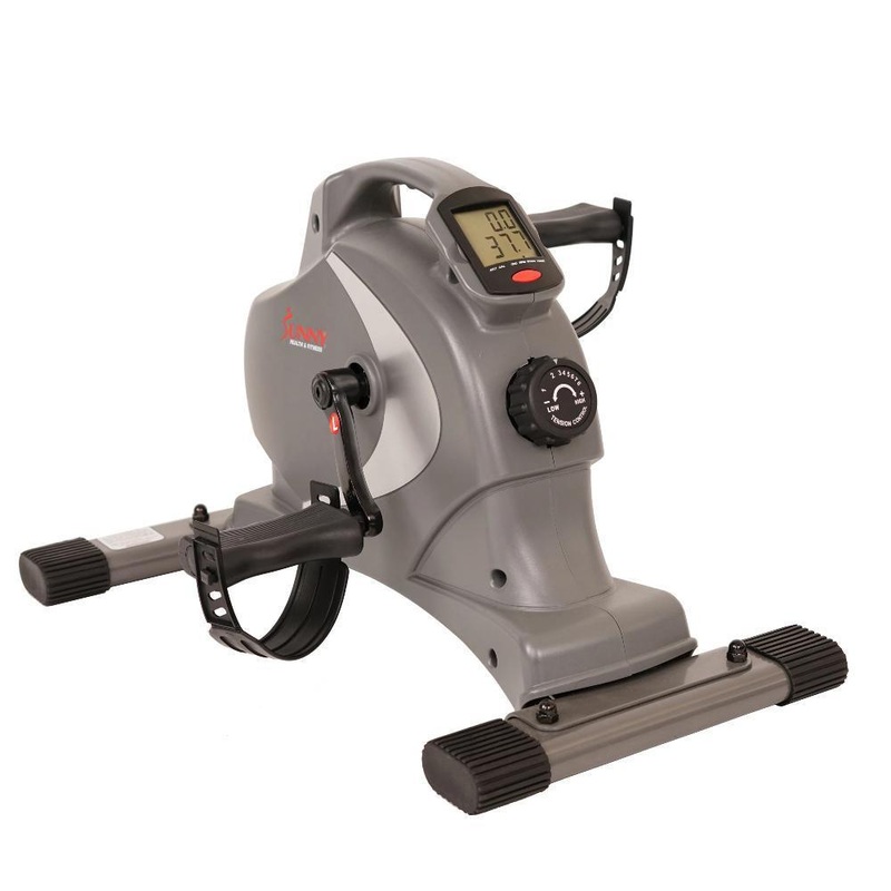 Sunny Health and Fitness SF-B0418 Magnetic Mini Exercise Bike with Digital Monitor and Level Resistance